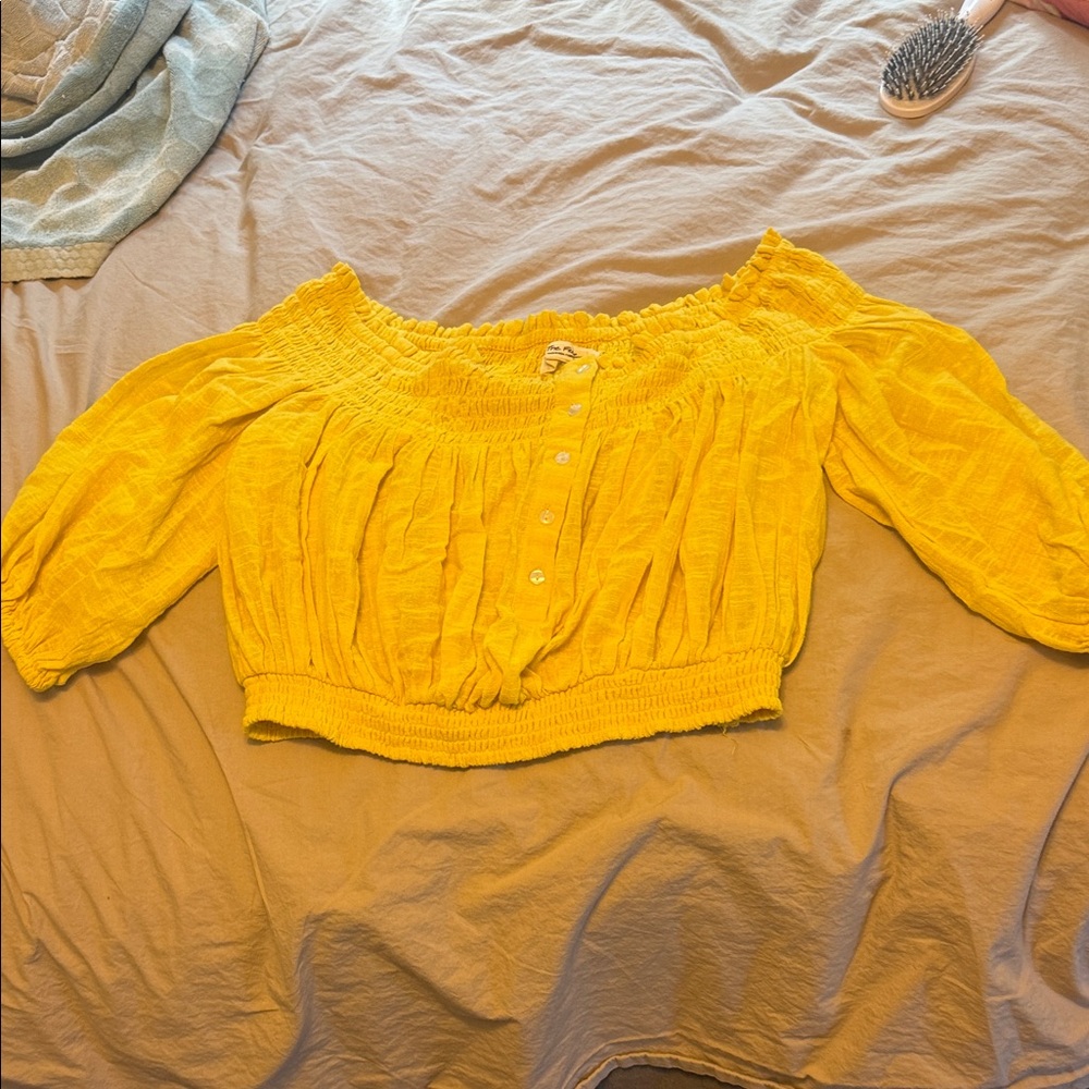 We The Free Yellow Off-Shoulder Blouse